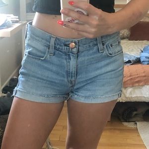 J Crew light wash, low rise shorts